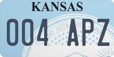 KS license plate 004APZ