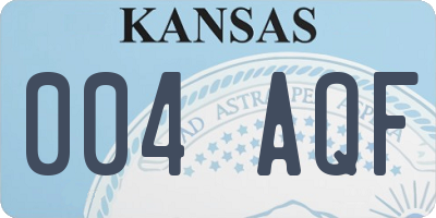KS license plate 004AQF