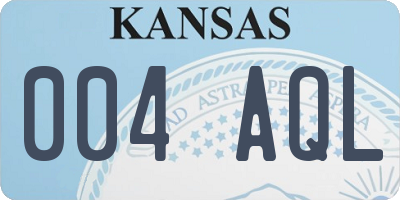 KS license plate 004AQL