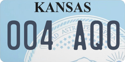 KS license plate 004AQO