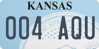 KS license plate 004AQU