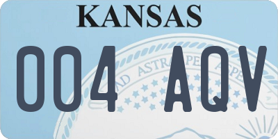 KS license plate 004AQV