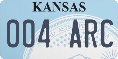 KS license plate 004ARC