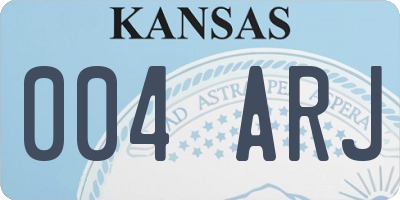 KS license plate 004ARJ