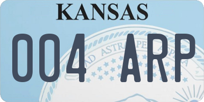 KS license plate 004ARP