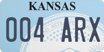 KS license plate 004ARX