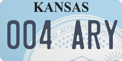 KS license plate 004ARY