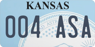 KS license plate 004ASA