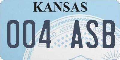 KS license plate 004ASB