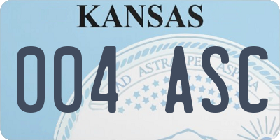 KS license plate 004ASC