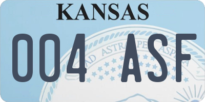 KS license plate 004ASF