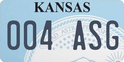KS license plate 004ASG