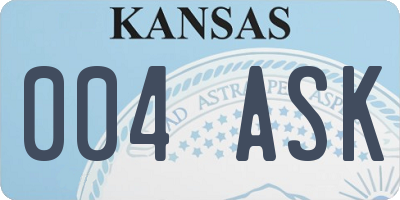 KS license plate 004ASK
