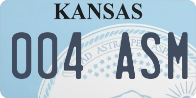 KS license plate 004ASM