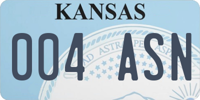 KS license plate 004ASN