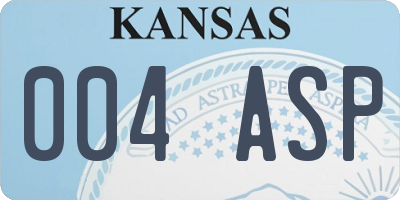 KS license plate 004ASP