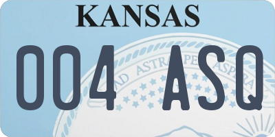 KS license plate 004ASQ