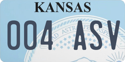 KS license plate 004ASV