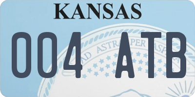 KS license plate 004ATB