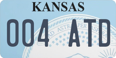 KS license plate 004ATD