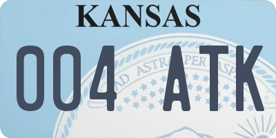 KS license plate 004ATK