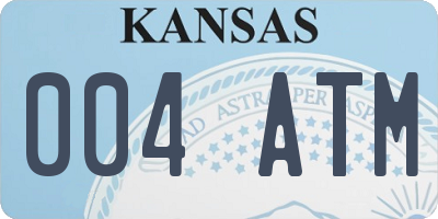 KS license plate 004ATM