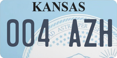 KS license plate 004AZH