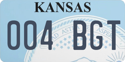 KS license plate 004BGT