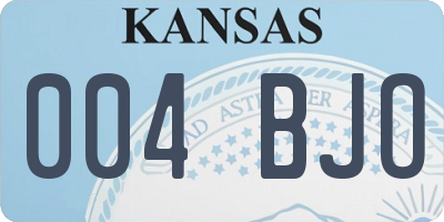 KS license plate 004BJO