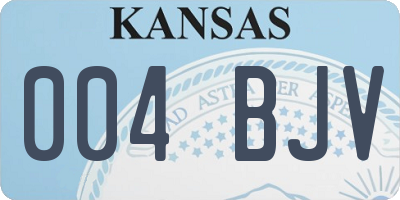 KS license plate 004BJV