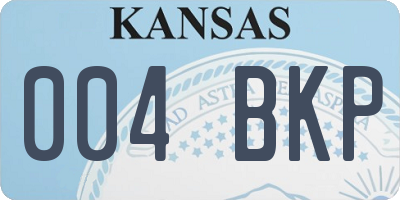 KS license plate 004BKP