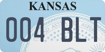 KS license plate 004BLT