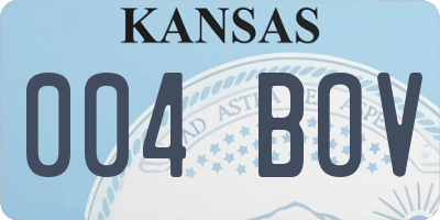 KS license plate 004BOV