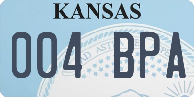 KS license plate 004BPA