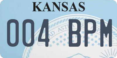 KS license plate 004BPM