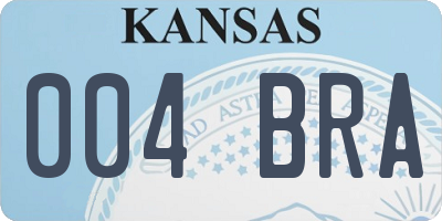 KS license plate 004BRA