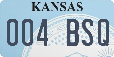 KS license plate 004BSQ