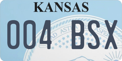KS license plate 004BSX