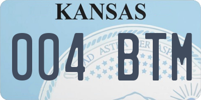 KS license plate 004BTM