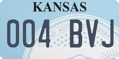 KS license plate 004BVJ