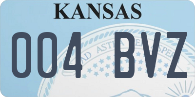KS license plate 004BVZ