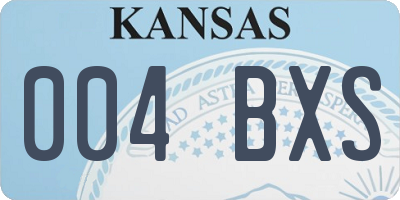 KS license plate 004BXS