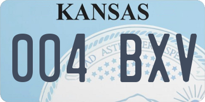 KS license plate 004BXV