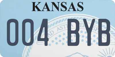 KS license plate 004BYB