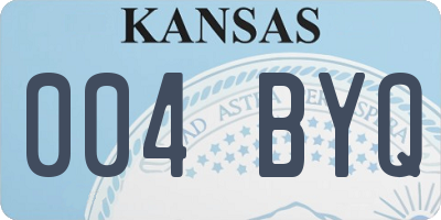 KS license plate 004BYQ