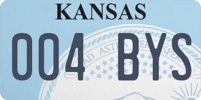 KS license plate 004BYS