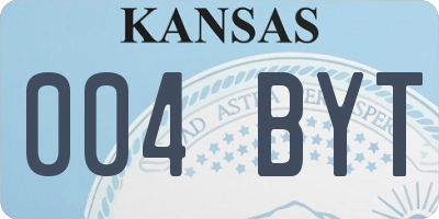 KS license plate 004BYT