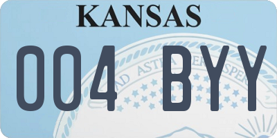 KS license plate 004BYY