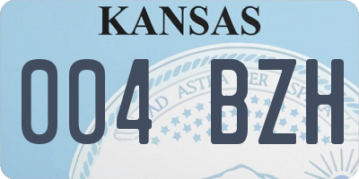KS license plate 004BZH