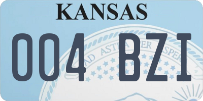 KS license plate 004BZI